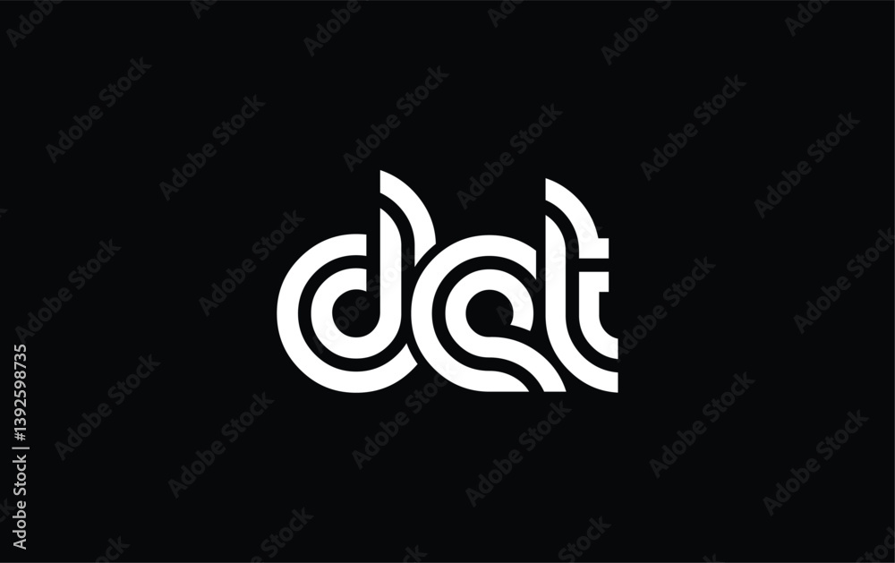 Obraz premium DET Creative Unique Modern Letter Logo Design. Stylized logo featuring a unique letter design, presenting abstract minimalist aesthetics and modern appeal.