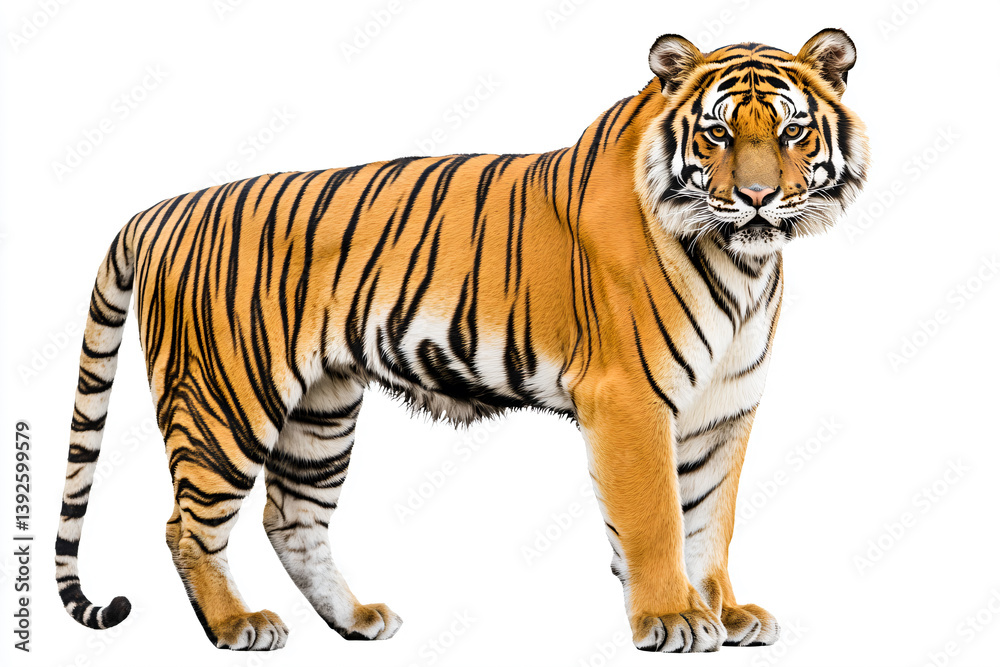 Fototapeta premium a tiger standing on a white surface