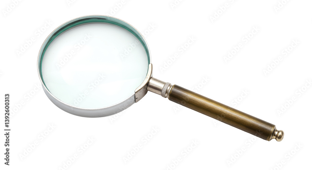 Isolated Magnifying Glass with Wood Handle Isolated Magnifying Glass with Wood Handle