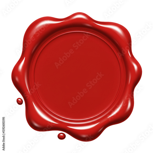 red wax seal, empty red wax seal
