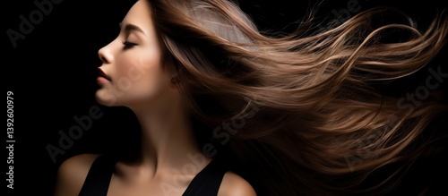 Beautiful woman with flowing hair