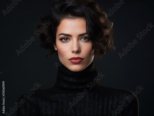 Stylish woman in turtleneck