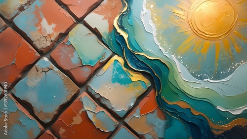 abstract painting on the wall
