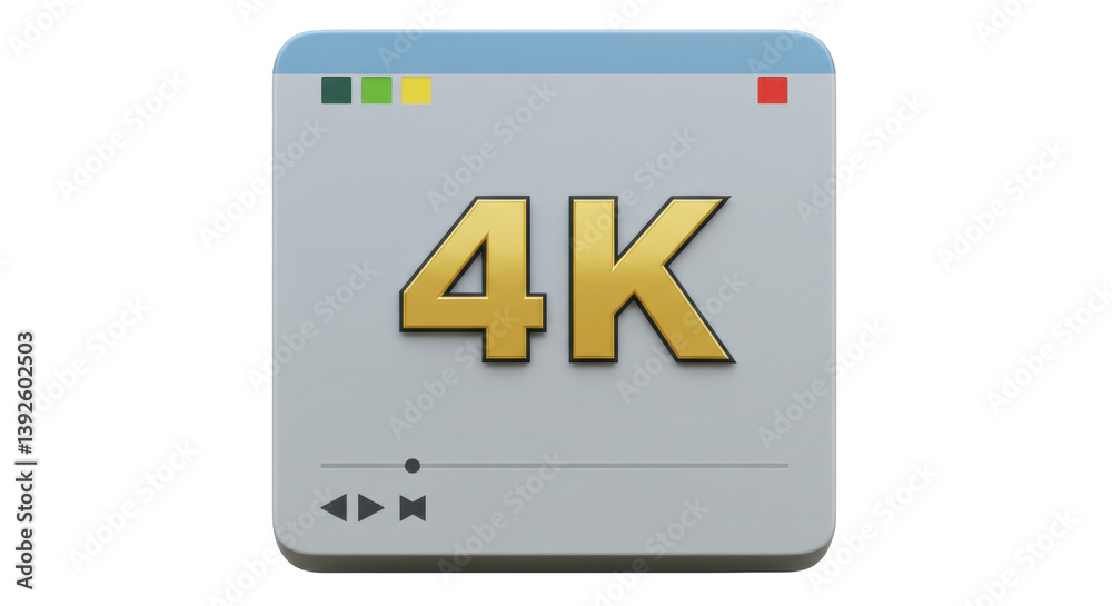 Isolated 4K Resolution Icon Digital Media Content Isolated 4K Resolution Icon Digital Media Content