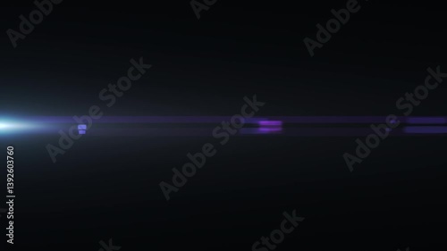 Glowing blue optical lens flares light moving from top to bottom.