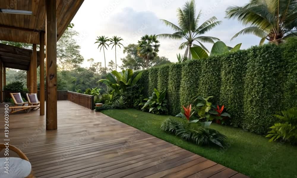 tropical garden with palms tropical garden with palms