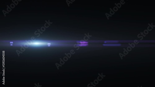 Glowing blue optical lens flares light