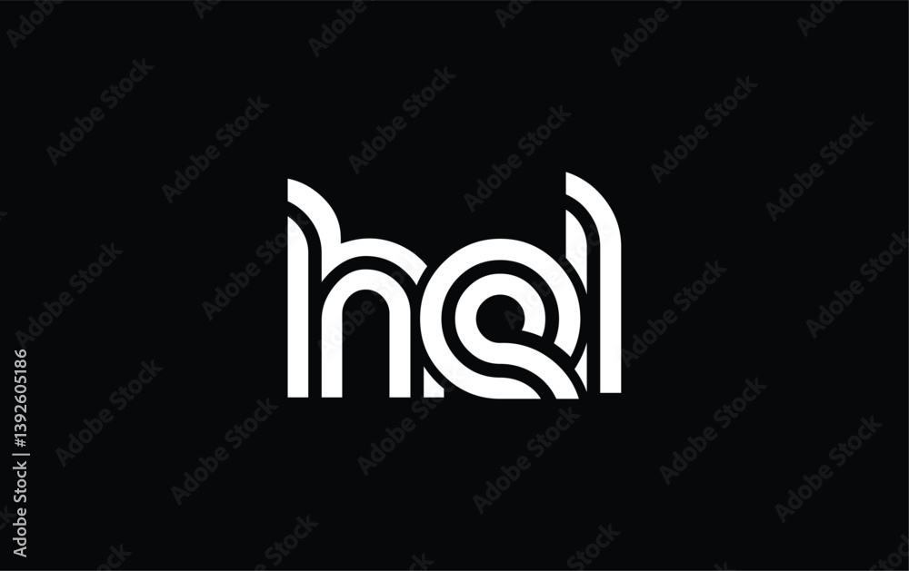 HEL Creative Unique Modern Letter Logo Design. Stylized logo featuring a unique letter design, presenting abstract minimalist aesthetics and modern appeal.