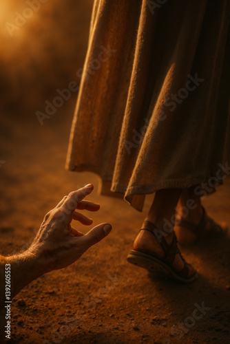 Touch of faith: biblical hand reaching for Jesus in the desert