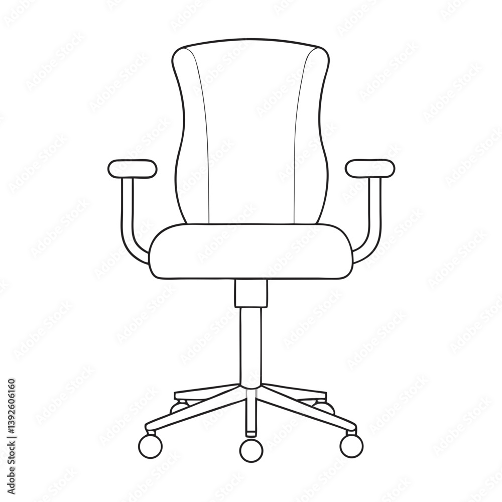 Task Chair Coloring Book Page – Line Art Outline Drawing for Furniture and Office Illustration Task Chair Coloring Book Page – Line Art Outline Drawing for Furniture and Office Illustration