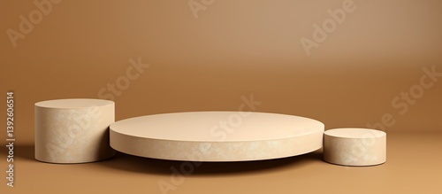 Beige Display Podiums
