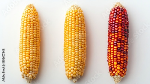 Obraz na płótnie isolated organic fresh corn or maize on a white background. w salonie