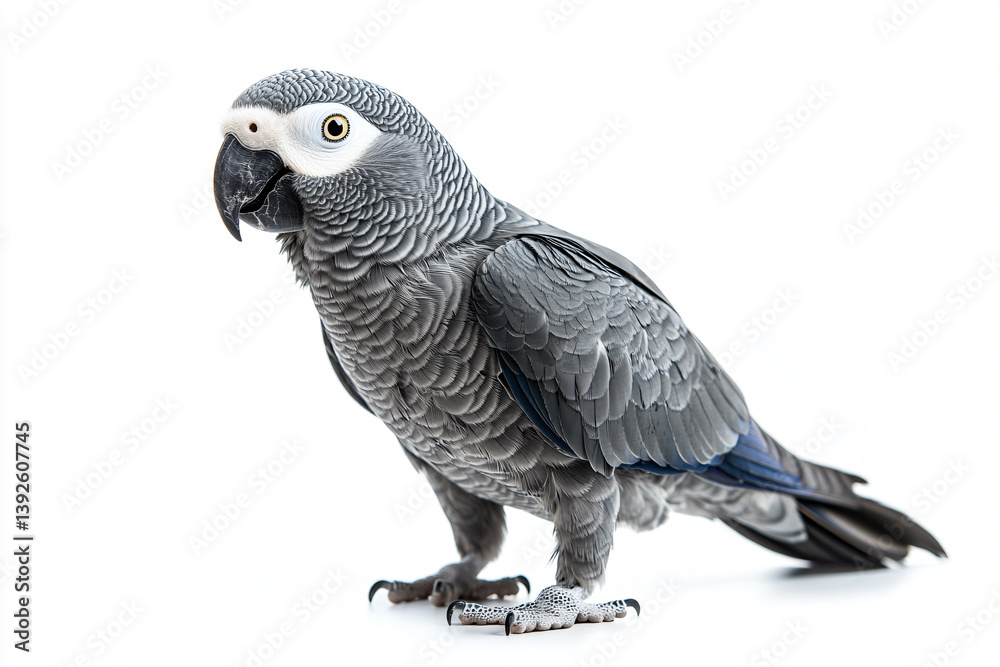 Obraz premium a parrot standing on a white surface with its wings spread