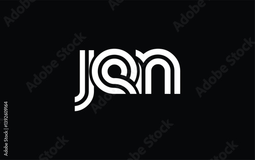 JEN Creative Unique Modern Letter Logo Design. Stylized logo featuring a unique letter design, presenting abstract minimalist aesthetics and modern appeal.
