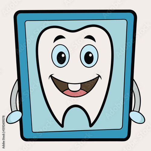 Cute Cartoon Tooth Character with a Big Smile