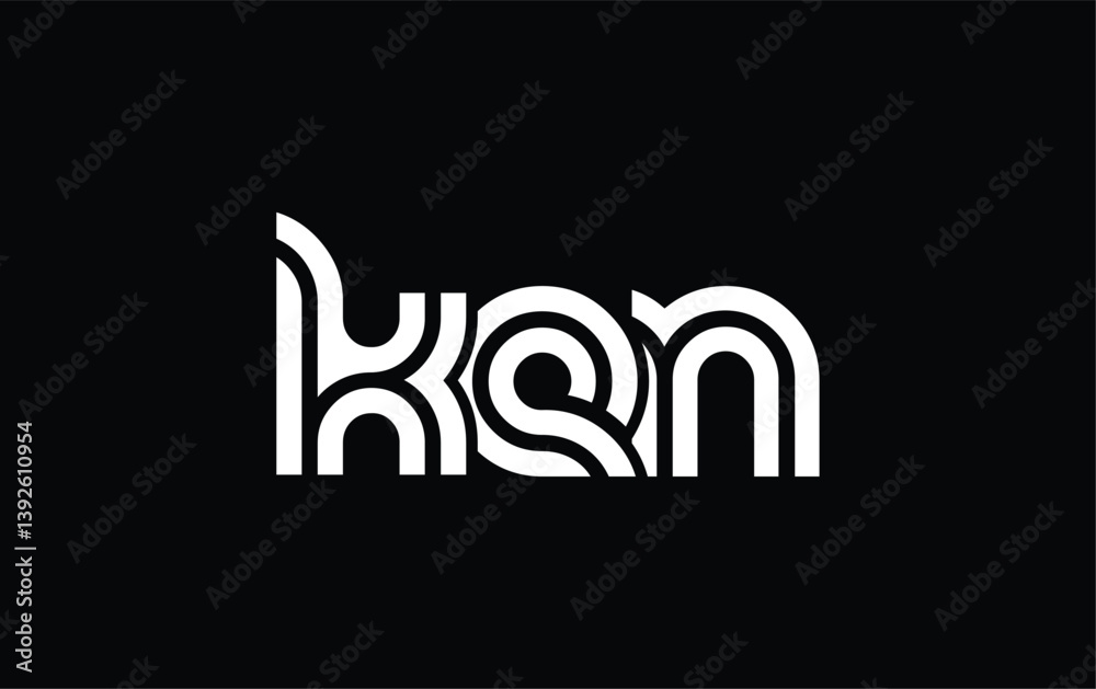 Obraz premium KEN Creative Unique Modern Letter Logo Design. Stylized logo featuring a unique letter design, presenting abstract minimalist aesthetics and modern appeal.