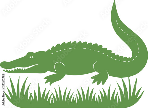Crocodile art color sketch crocodile drawing art vector illustration. Scratch board imitation. Black and white image