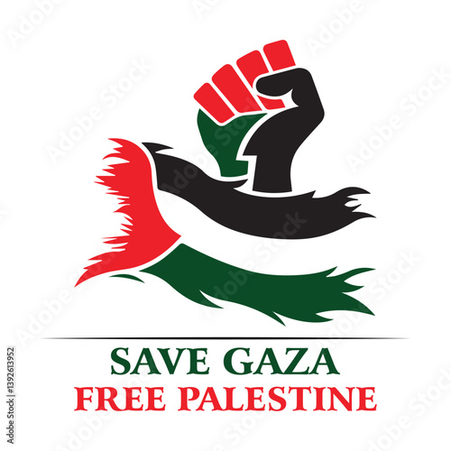 save  gaza Free palestine logo vector