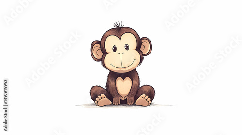 monkey drawing cute illustration