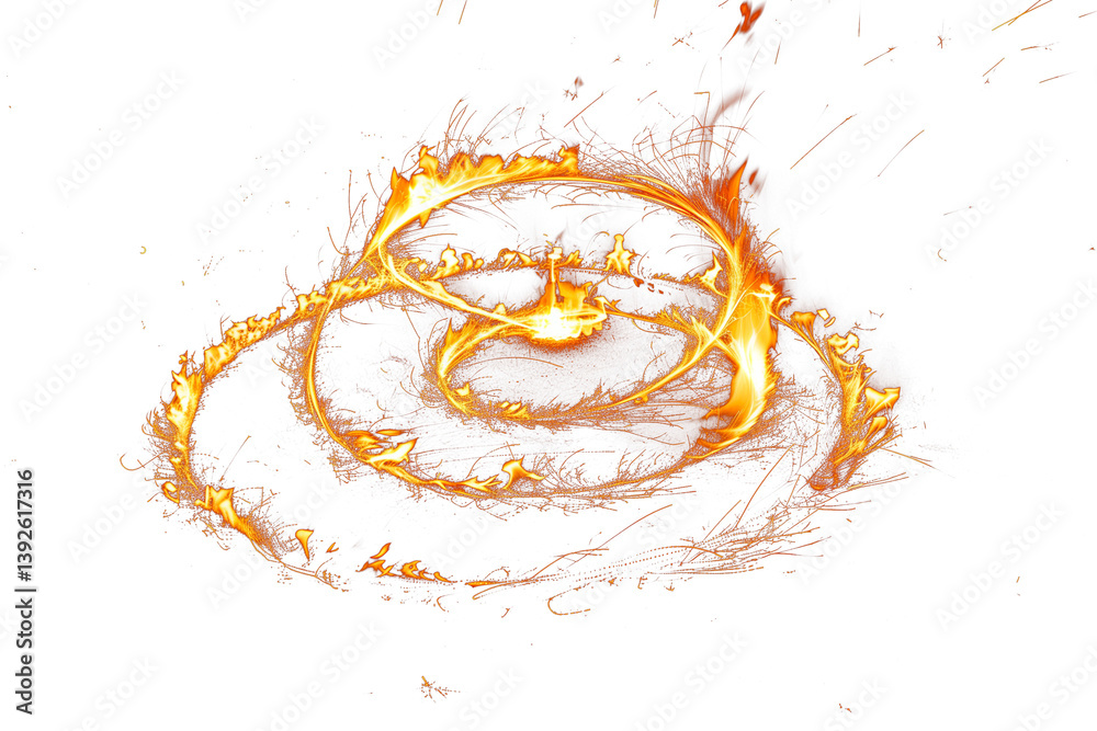 Obraz premium Fire swirling in the night