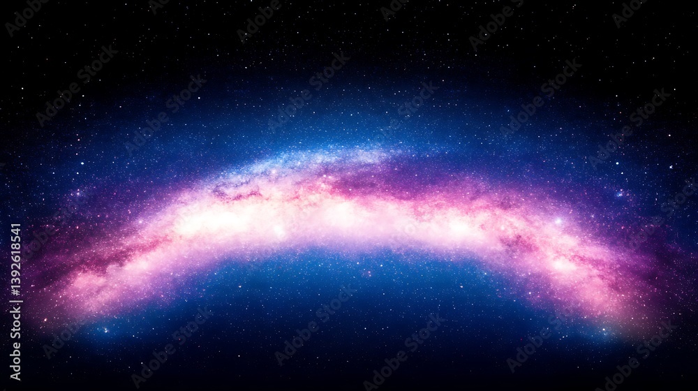Obraz premium Enchanting galaxy with sparkling stars set against a mesmerizing blue sky in cosmic beauty