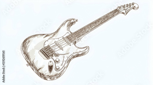 drawing electric guitars illustration