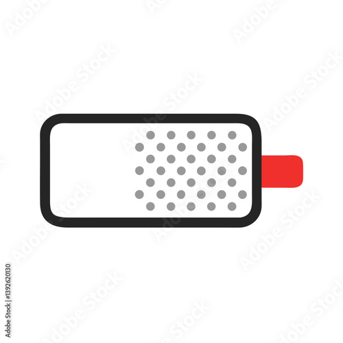 Low Battery with Dotted Fill Representing Depletion Icon Design