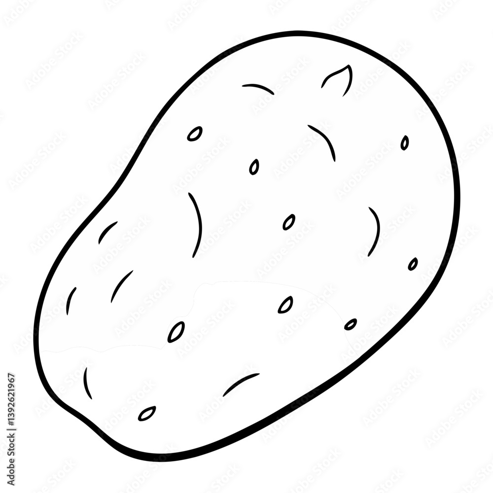Potato Coloring Book Page Line Art Drawing Outline Potato Coloring Book Page Line Art Drawing Outline