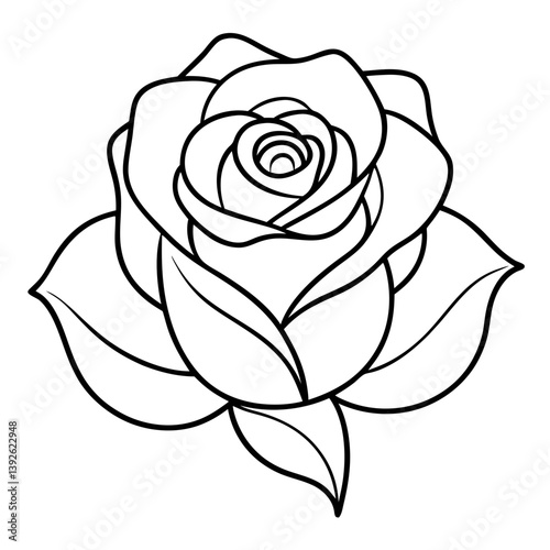 Wallpaper Mural Rose Flower Coloring Book Page Line Art Drawing Torontodigital.ca
