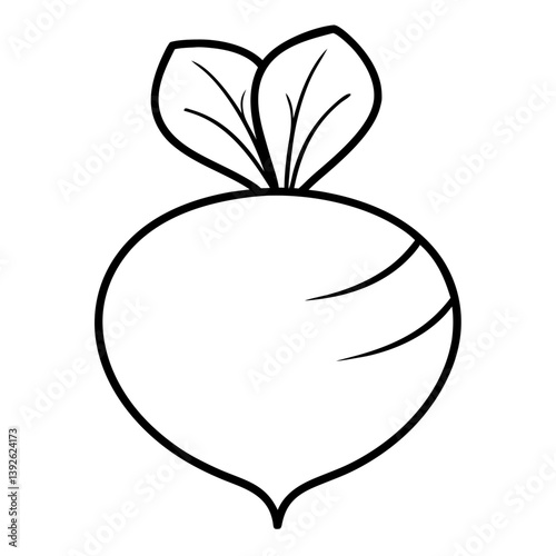 Turnip Coloring Book Page Line Art Drawing Outline