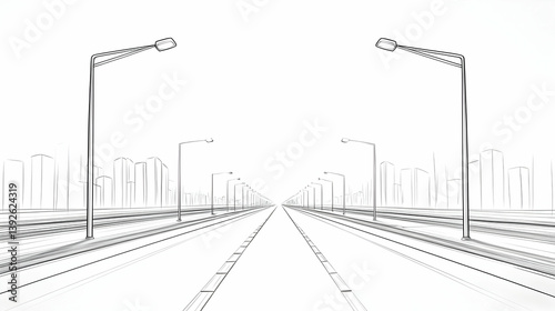 roadway drawing illustration