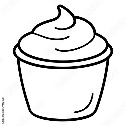 Yoghurt Coloring Book Page Line Art Drawing Outline