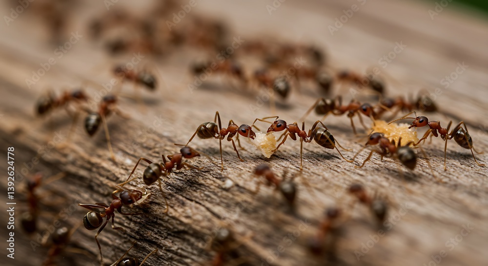 Ant Colony's Cooperative Feast: A Macro Lens Perspective AI Generated Ant Colony's Cooperative Feast: A Macro Lens Perspective AI Generated
