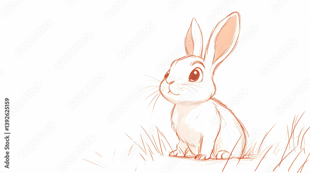Obraz premium rabbit sketch drawing illustration