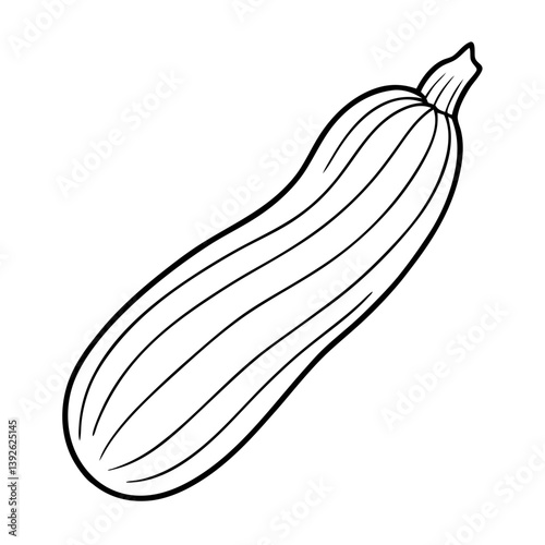 Zucchini Courgette Coloring Book Page Line Art