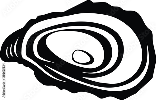 Oyster Black and White Illustration