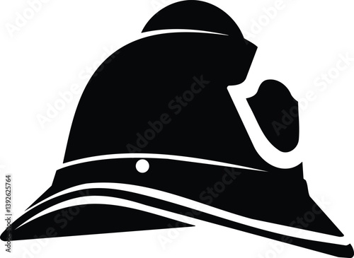 Cadet Helmet Black and White Illustration