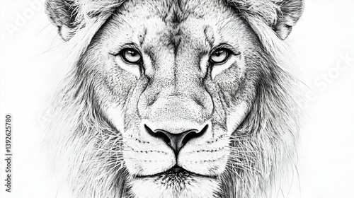 lion face drawing illustration photo