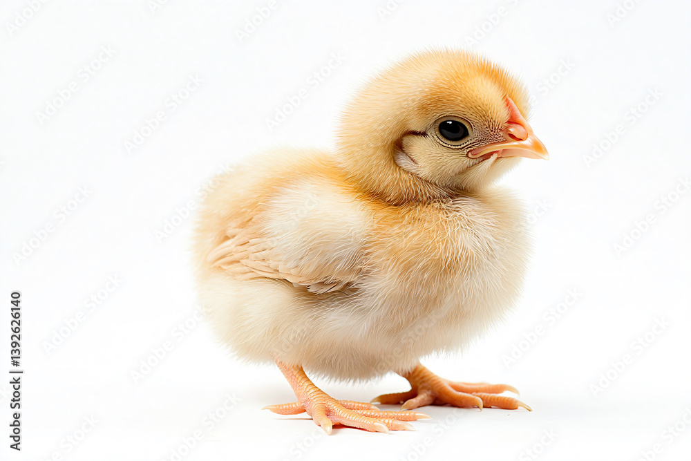 a small chicken standing on a white surface a small chicken standing on a white surface