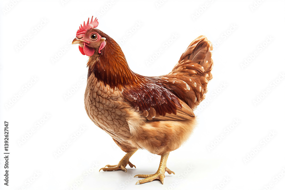 Fototapeta premium a chicken with a red comb on its head
