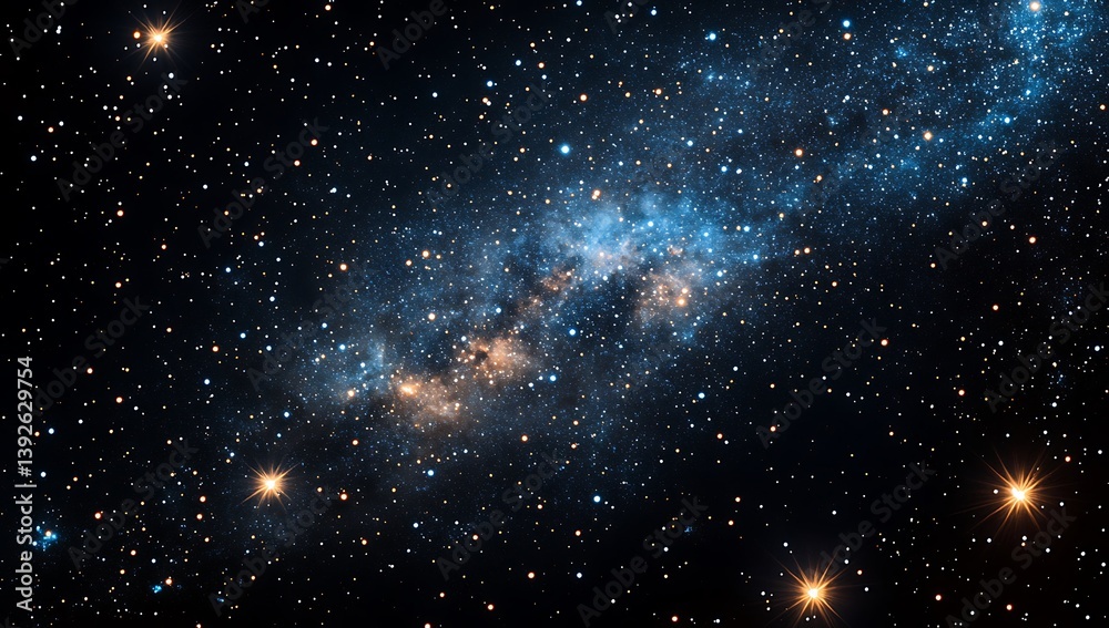 Fototapeta premium Cosmic Nebula Celestial Dance of Stars Gas.