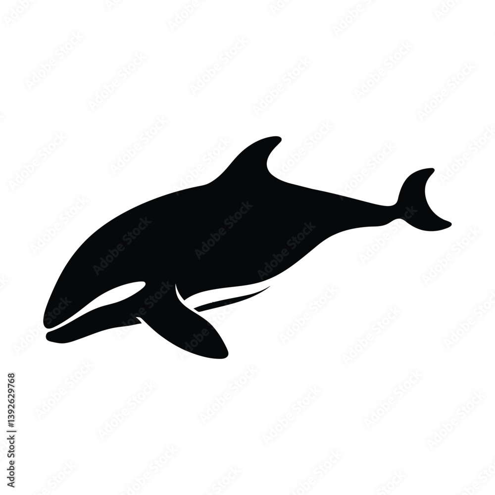 Minimal Beluga whale black silhouette simple minimal vector Minimal Beluga whale black silhouette simple minimal vector