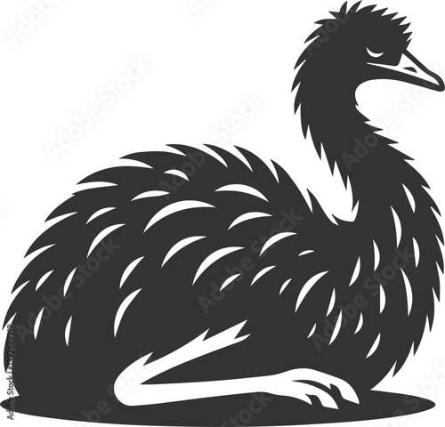 Emu bird vector silhouette