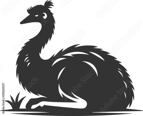 Emu bird vector silhouette
