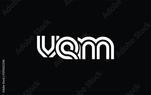 VEM Creative Unique Modern Letter Logo Design. Stylized logo featuring a unique letter design, presenting abstract minimalist aesthetics and modern appeal.