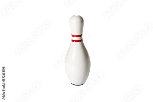 A white bowling pin, isolated on a transparent background