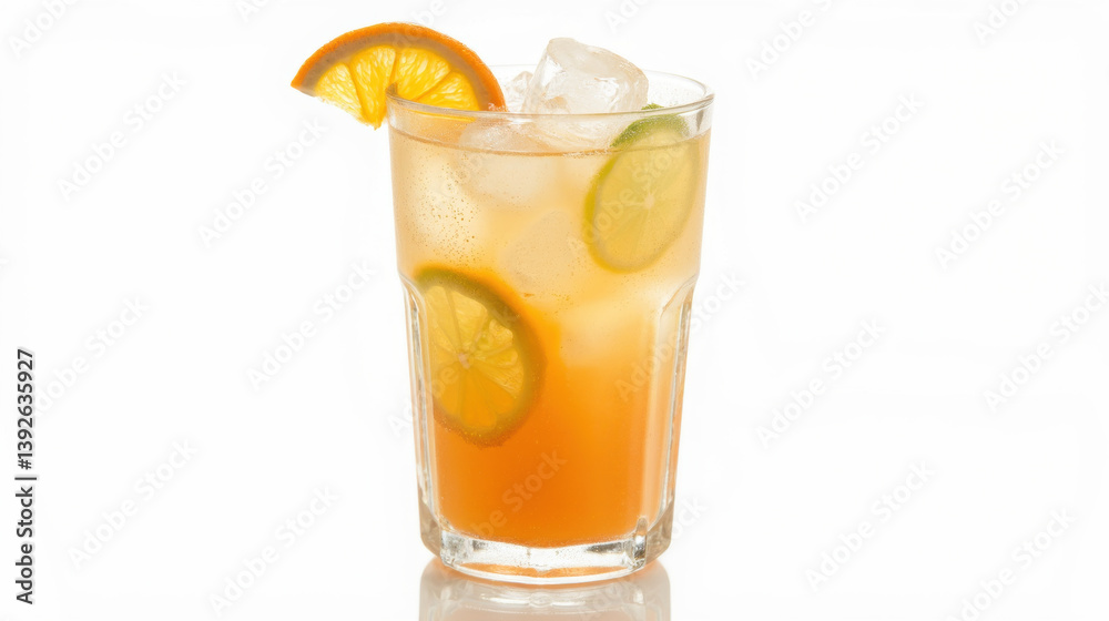 Refreshing cocktail with citrus slices and ice, perfect for summer enjoyment Refreshing cocktail with citrus slices and ice, perfect for summer enjoyment