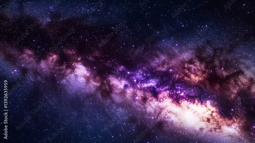 Captivating galaxy with a distant star glimmering in the background of a cosmic landscape Captivating galaxy with a distant star glimmering in the background of a cosmic landscape