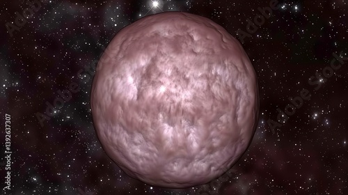 A digitally rendered planet displayed in a star filled galaxy