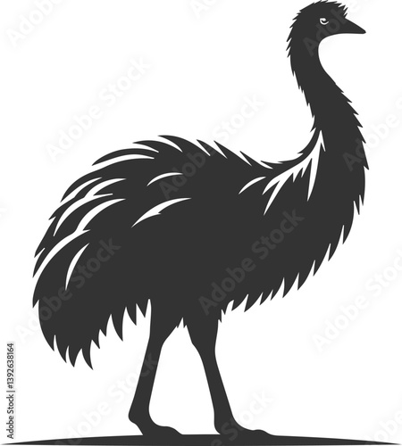 Emu bird vector silhouette